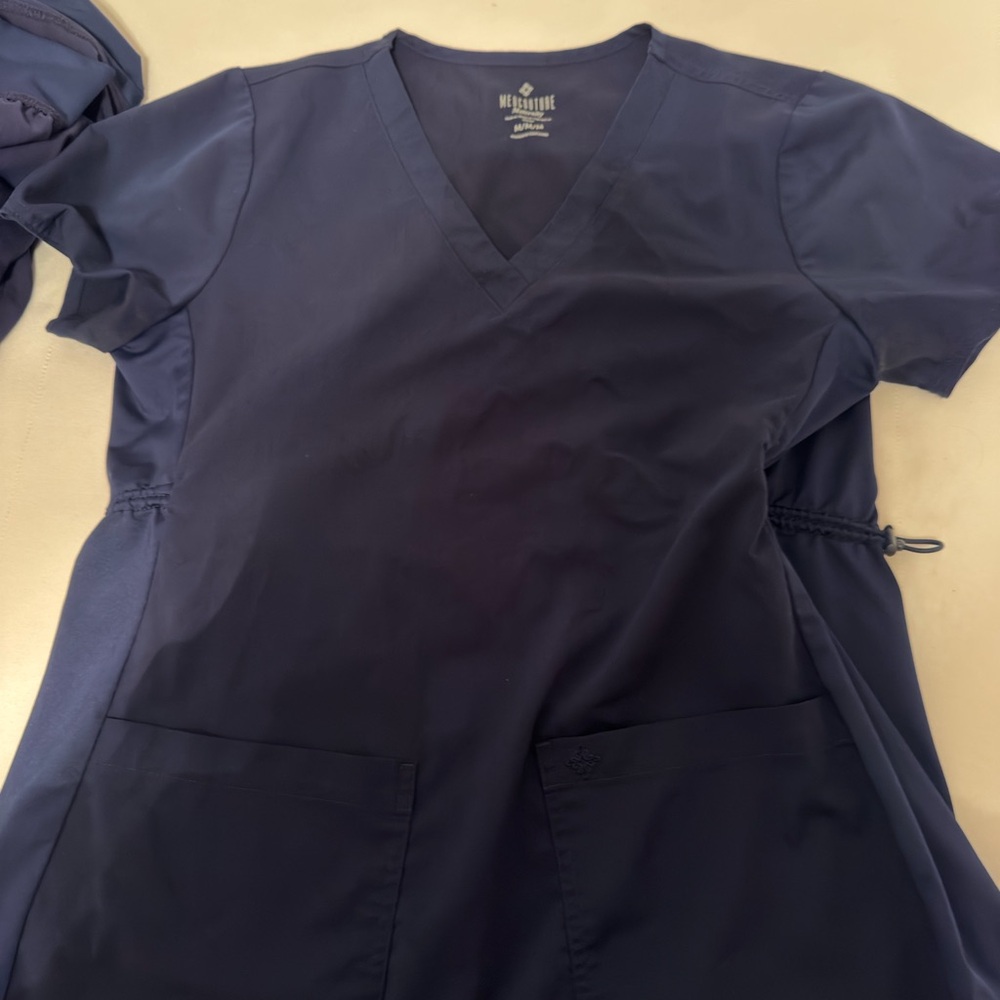 Med Couture Maternity Navy V-Neck Scrub Top